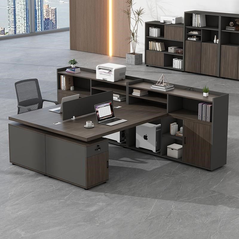 职员办公桌椅组合简约现代办公室T型双人面对面员工桌卡座财务桌7