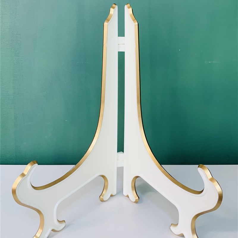 装饰瓷盘圆盘子支架钟表展示架盘子托架高28宽22cm