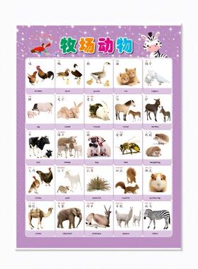 12生肖图片无声挂图幼儿童宝宝识字认物图片启蒙认知贴画墙贴