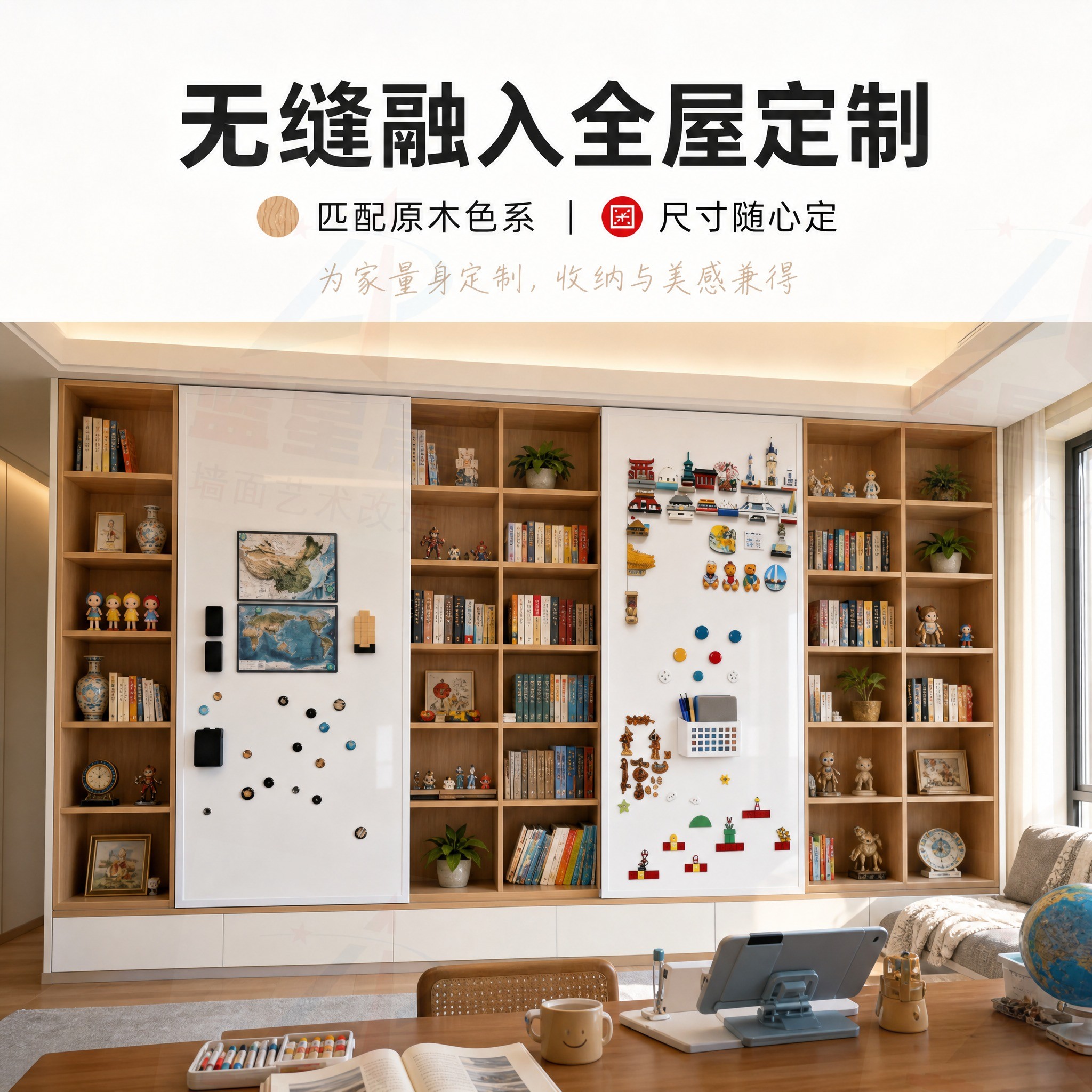 柜门推拉式珐琅白板黑板搪瓷珐琅