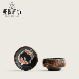 故宫大漆鎏银茶杯主人杯精美送长辈领导老师父亲节生日礼物礼盒