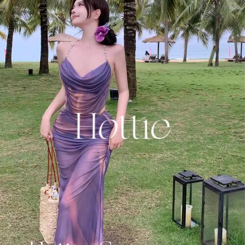 bikini三件套长裙泡温泉分体泳衣