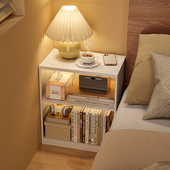 钢制床头书柜简约现代储物柜卧室铁艺收纳柜多层落地小床边柜