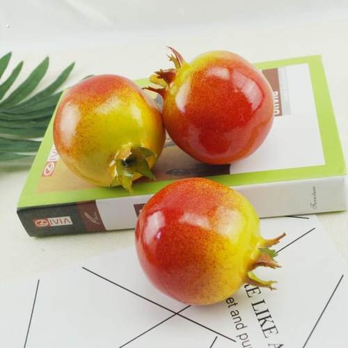 仿真石榴水果模型塑料假石榴果蔬摆件橱柜样板房摆设装饰品道具