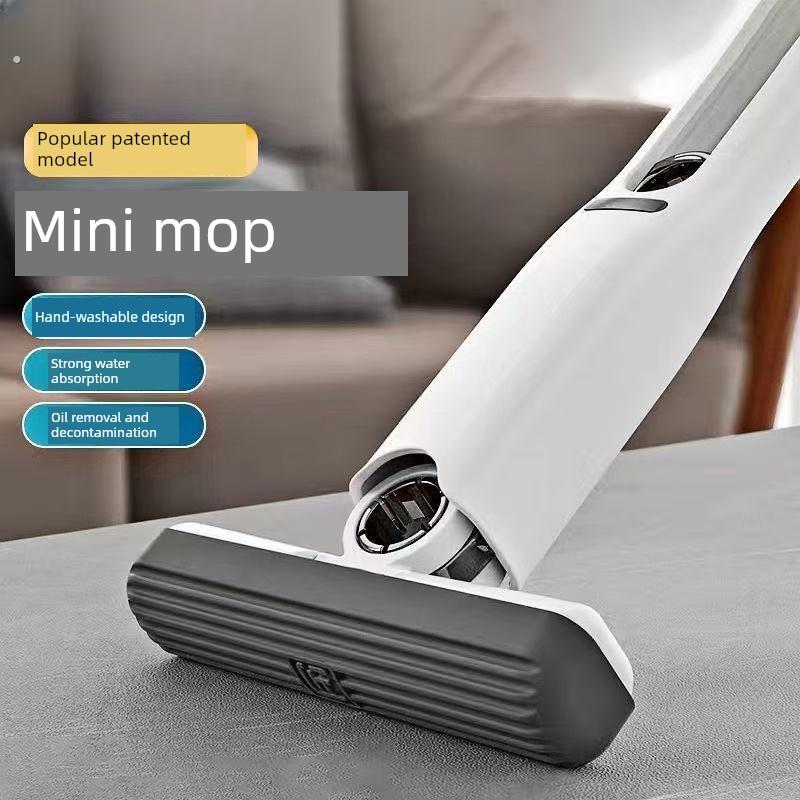 迷你小拖把海绵吸水家用桌面手持免手洗卫生间懒人擦桌神器多功能