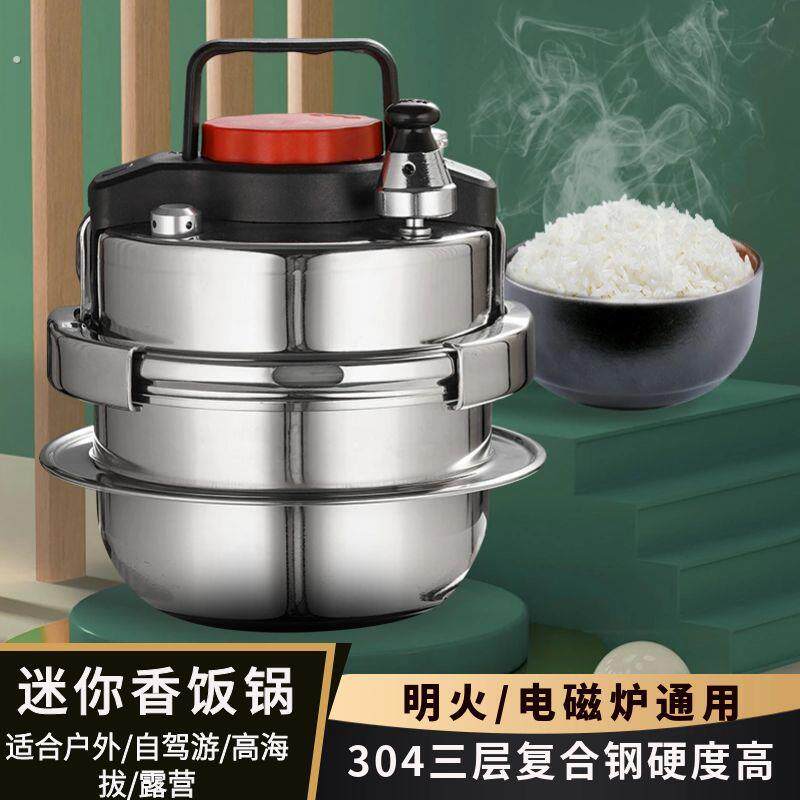 特小迷你高压锅304不锈钢高压锅户外便携微压锅厨房压力锅高压锅