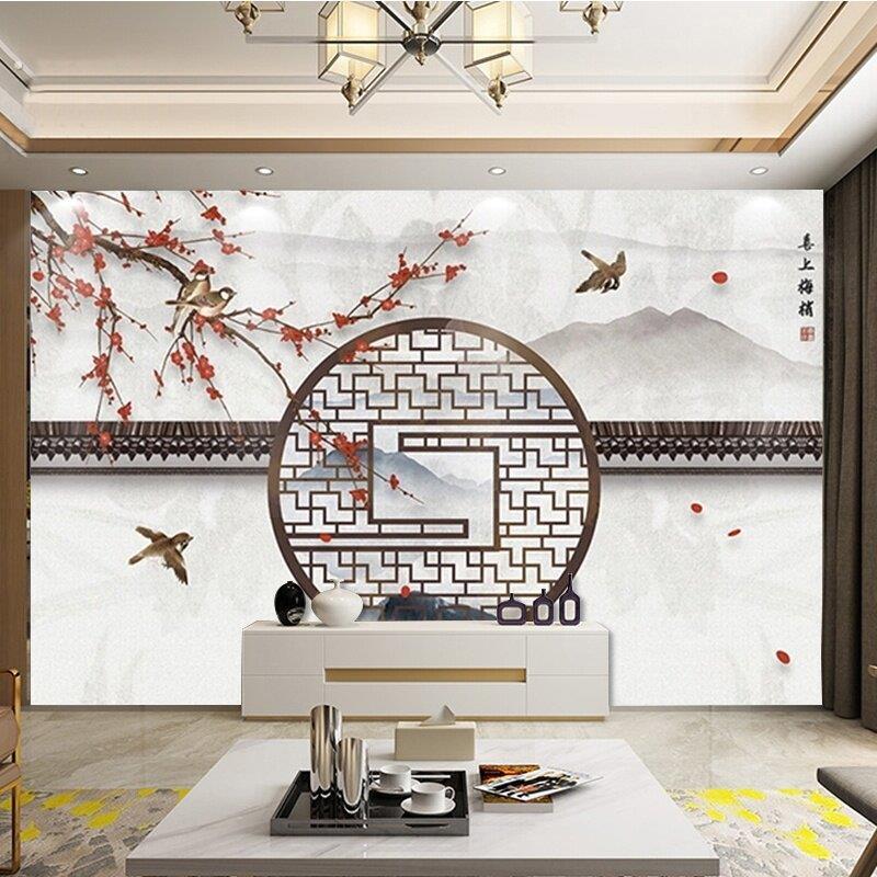 竹木纤维电视背景墙画新款客厅影视墙彷大理石集成墙板快装护墙板