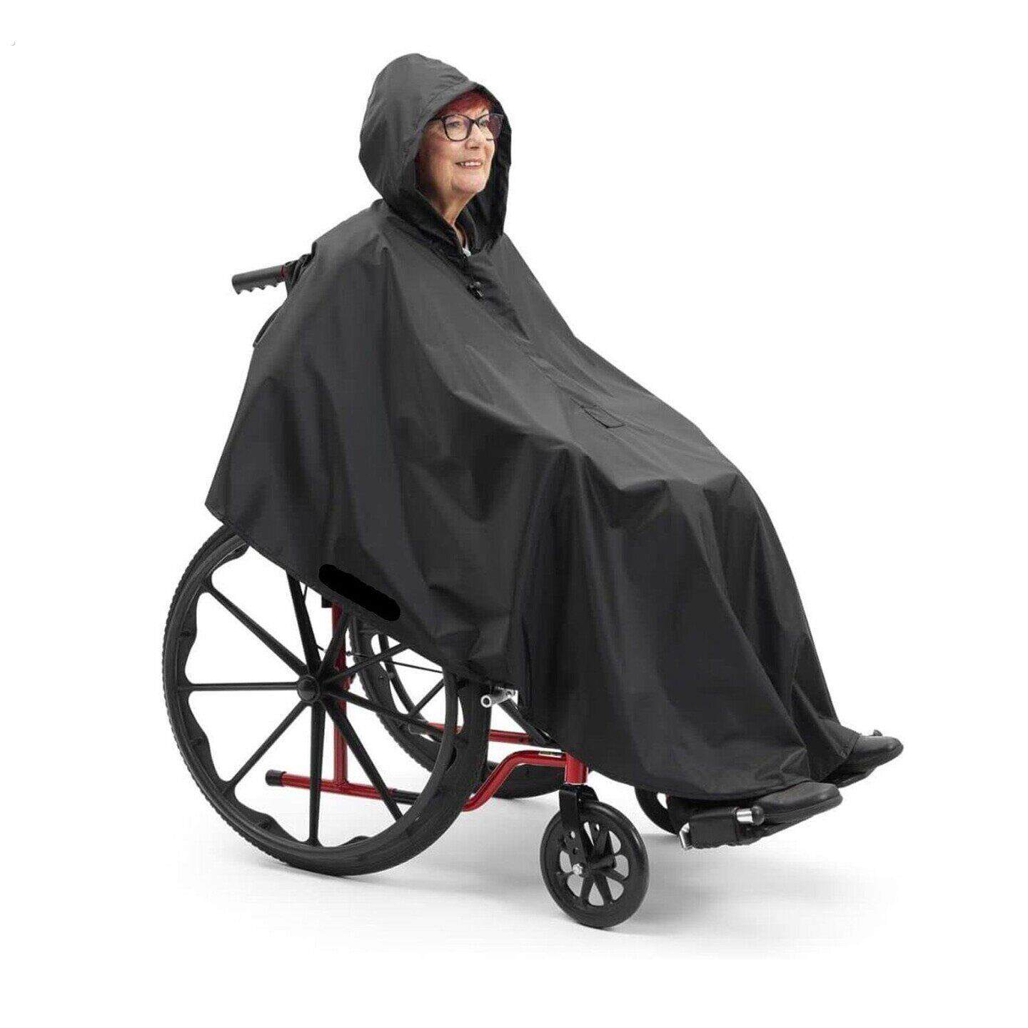 工厂现货跨境残疾人老年人轮椅专用反光雨披电动代步车雨衣