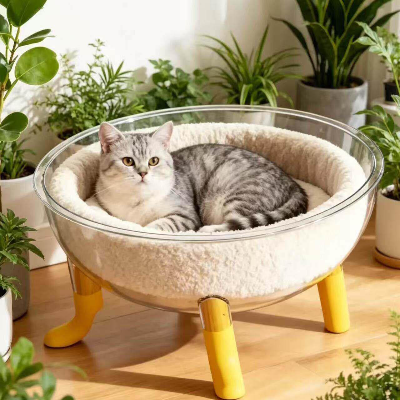 宠物太空舱透明猫窝大号离地加高防潮四季通用猫咪睡觉窝四季可用