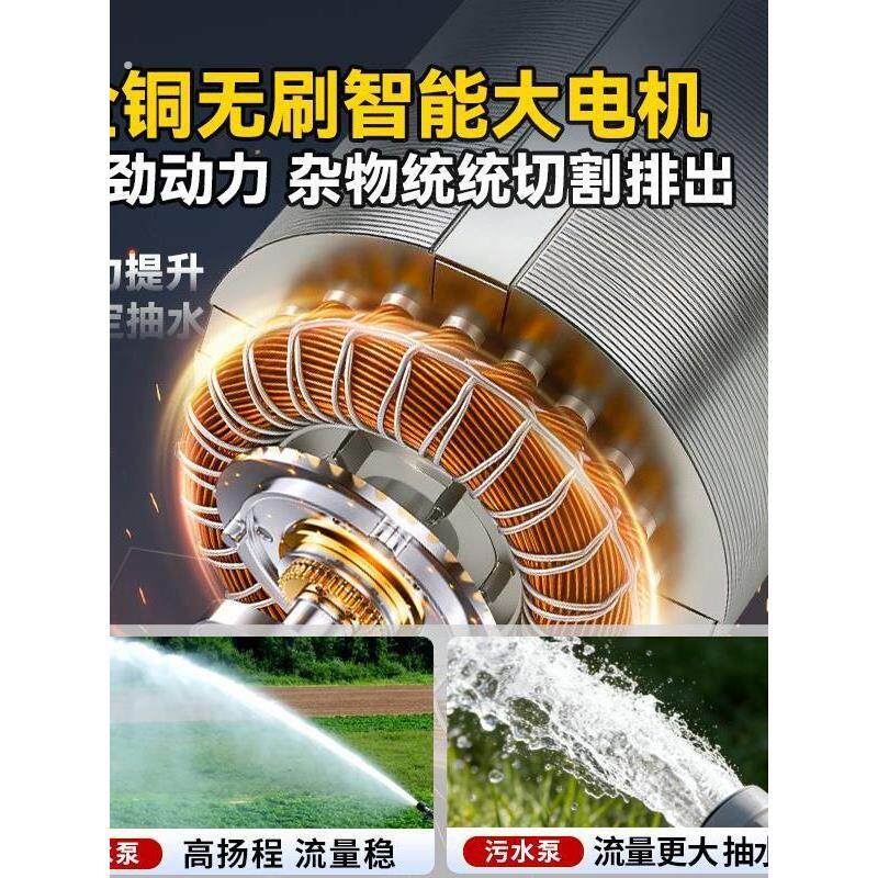 电动抽水泵家用抽水泵农用灌溉污水泵切割泥浆无刷直流潜