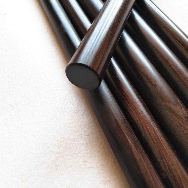 黑檀木质圆棒木把柄原木健身养生棒圆棍子紫光檀木太极棍武术短棍