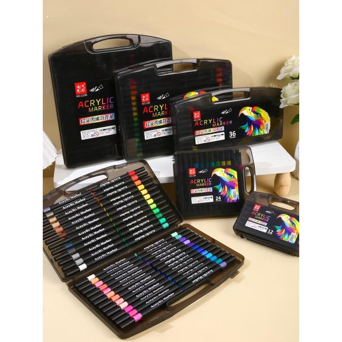 罗莎伯爵绘-精选-3933-美术绘画学生专用纤维头36色丙烯马克笔