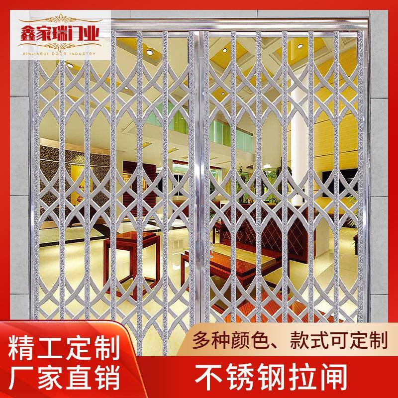 加工定制不锈钢拉闸门入户门折叠阳台家用入户推拉大门伸缩平移门
