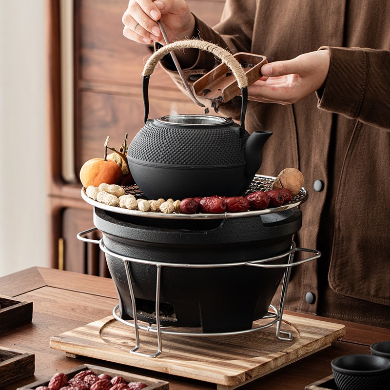 围炉煮茶铸铁茶壶碳炉器具炭火炉子工具烧烤炭冬天烤火炉全套