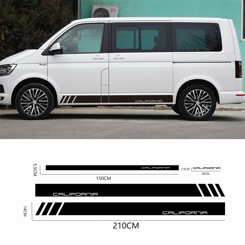 适用于大众迈特威T4 T5 T6 T7改装汽车贴纸 装饰车身侧裙贴拉花