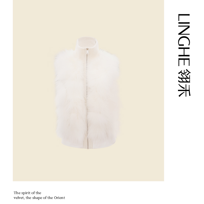 翎禾LINGHE-针织马甲时尚无休百搭白色马甲