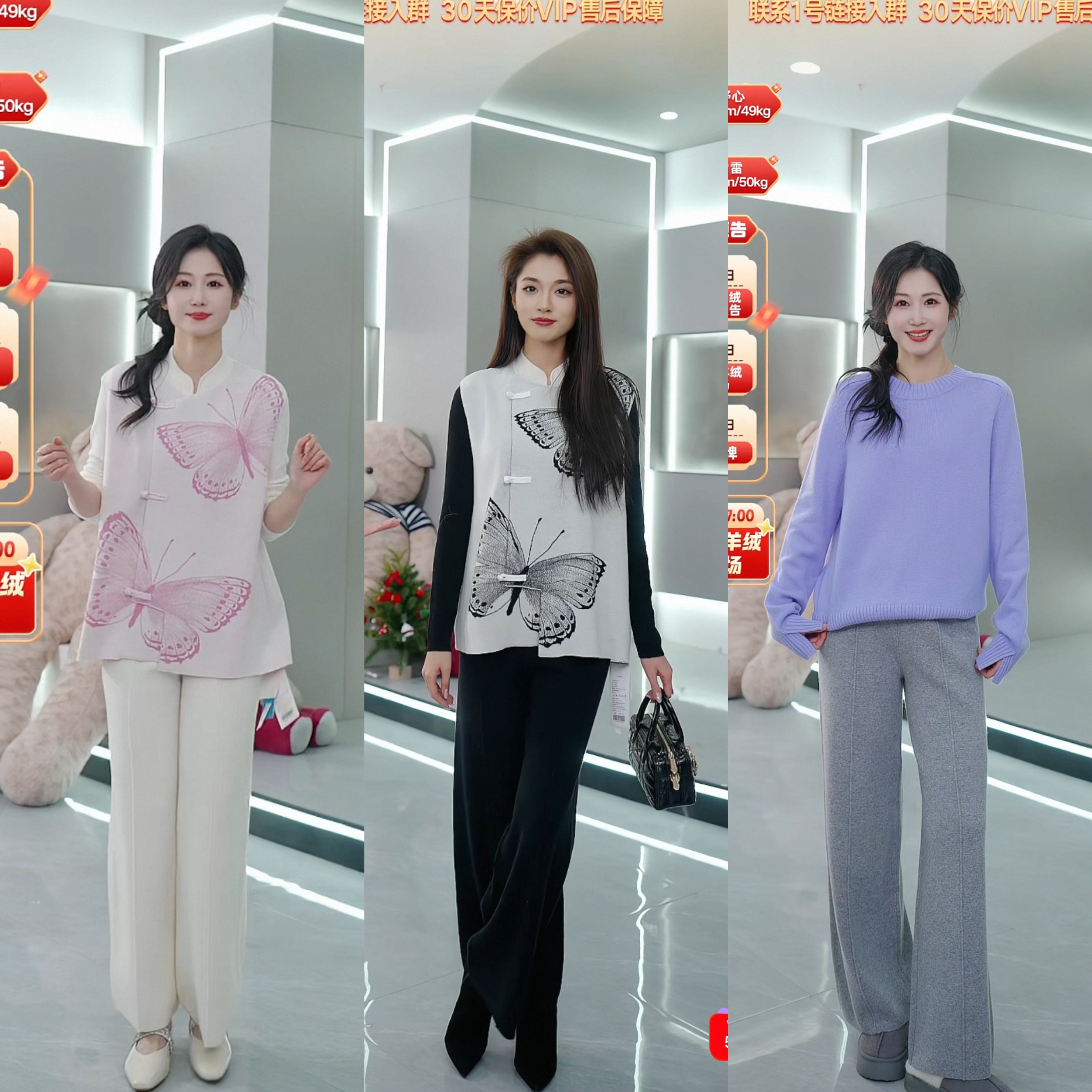 翎禾LINGHE「马丽同款」羊绒阔腿裤保暖直筒高腰时尚休闲百搭女士,女装/女士精品,休闲裤,淘宝优惠券,粉丝福利购,淘宝优惠卷