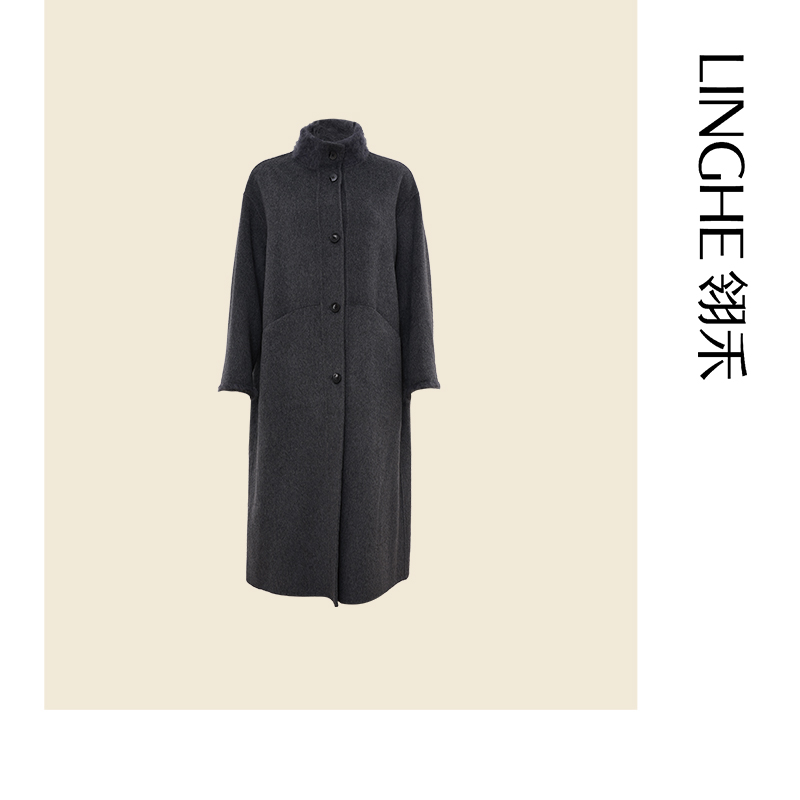 翎禾LINGHE-「秋夜长」秋冬季獭兔毛领双面呢
