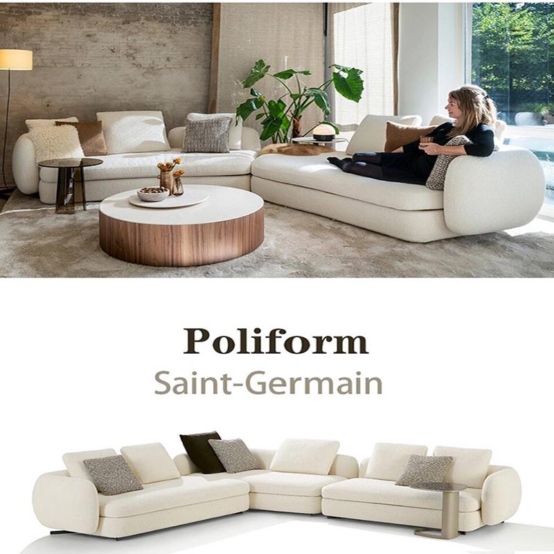 需定制意式极简圣日耳曼沙发poliform异形羊羔绒弧形大平层简约转