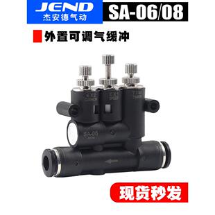 可调气缓冲接头外置ANA速度08控制阀10气缸调速节流阀气动SA-06