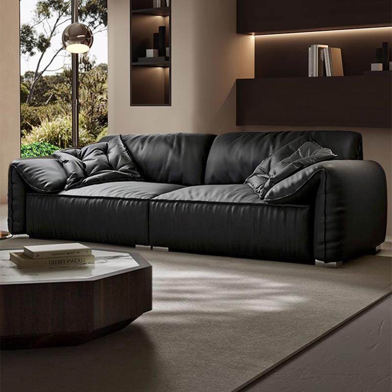 需定制意式极简大象耳朵真皮沙发客厅大小户型现代简约超宽坐深直