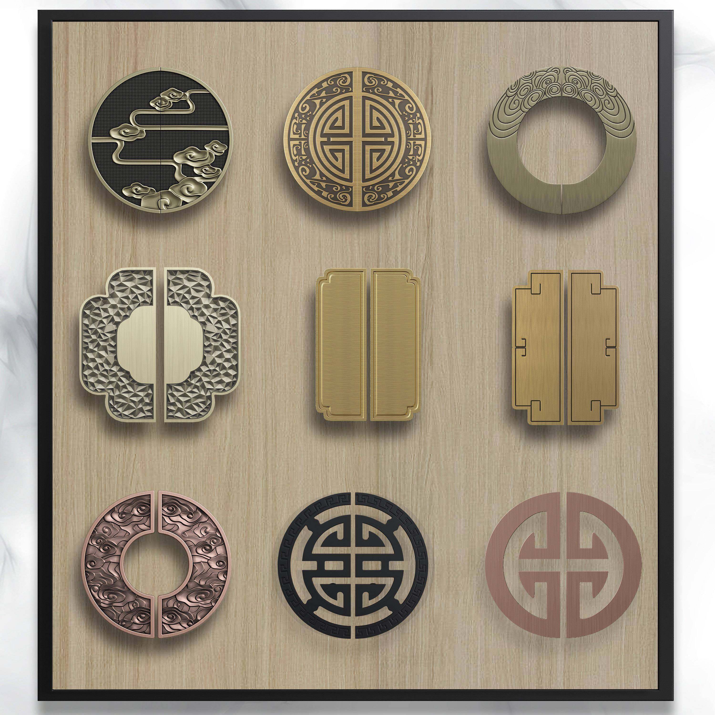 全屋定制中式彷古铜玻璃门把手酒店店铺木门扶手极简半圆大门把手