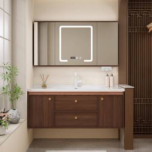 115古中风折叠风水镜浴室柜陶瓷一体盆隐藏式 105 镜柜 85cm