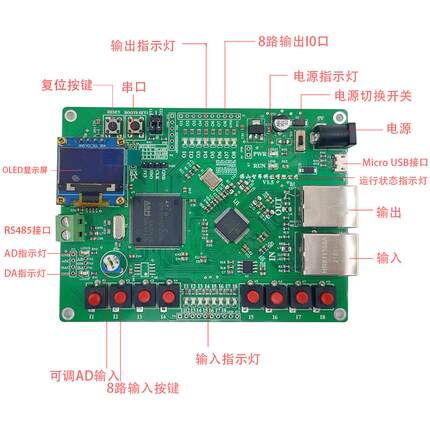 EtherCat从站开发板 STM32F407+LAN9253 学习板 IO AD DA串口模拟