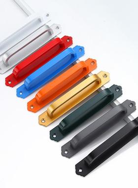 明装门把手推拉玻璃门移门抽屉柜门拉手厨柜衣柜门窗户蓝色小拉手