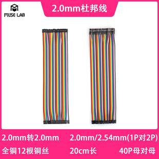 2.0MM转2.0MM 2.0MM转2.54MM杜邦线彩排线全铜40P母对母20CM