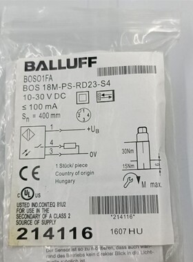 巴鲁夫 BALLUFF光电开关BOS01FA  BOS 18