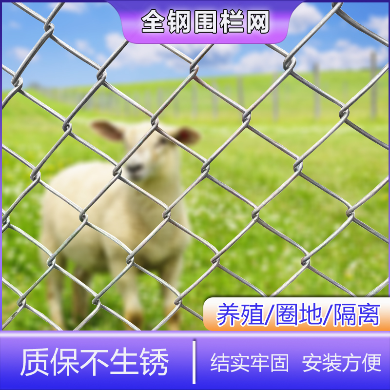 镀锌铁丝网围栏勾花网养殖牛羊隔离网户外庭院防护围网鸡鸭护栏网