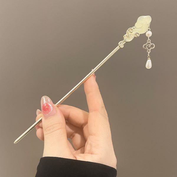 祥云如意发簪女高级感簪子玉簪古典国风盘发后脑勺古风新中式发钗
