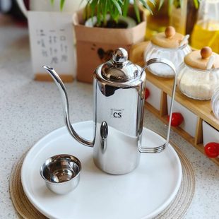 油瓶防漏家用油罐大号储油罐 出口德国304不锈钢800毫升油壶厨房装