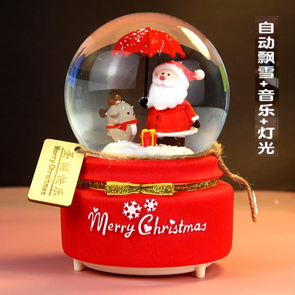 圣诞节礼物生日八音盒圣诞老人雪人水晶球儿童音乐盒平安夜送女友
