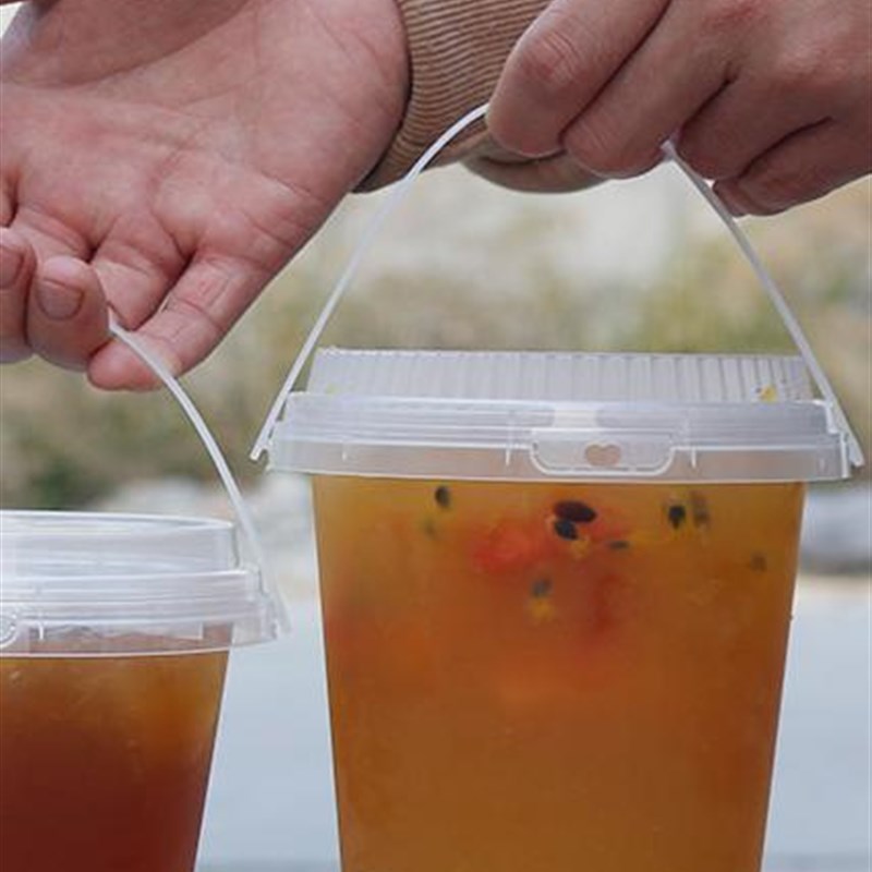 网红加厚袋装果茶桶盗霸王桶商业一次性奶茶杯