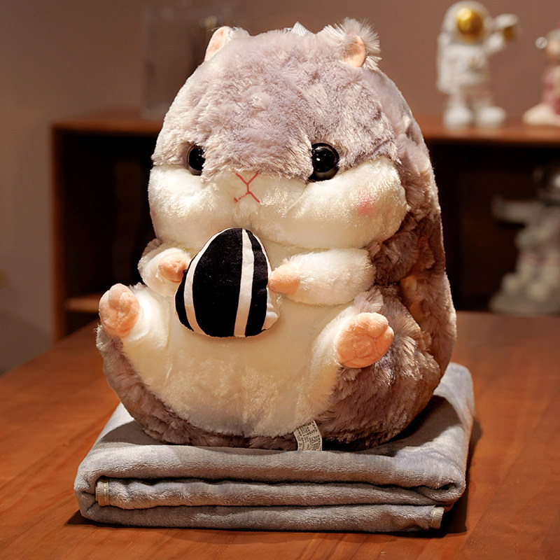 冬季毛绒暖手抱枕毯子三合一室午睡男女生款睡觉抱枕被子两用