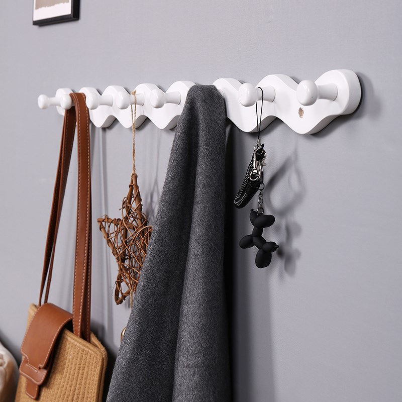 墙上挂钩波浪形衣架毛巾钥匙书包进门玄关衣柜门后挂衣钩墙壁创意