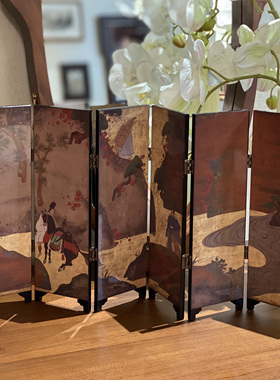 加安加丽日式复古桌面小屏风摆件小众艺术东方美学新中式工艺品