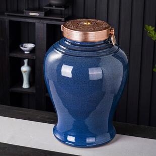 陶瓷水缸酒坛油缸家用储水带盖密封山茶油菜油泡酒泡药0斤0斤装