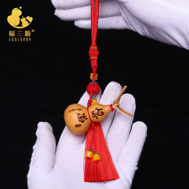 葫芦挂件饰把件天然龙头手捻烙画家居把玩文玩精品品