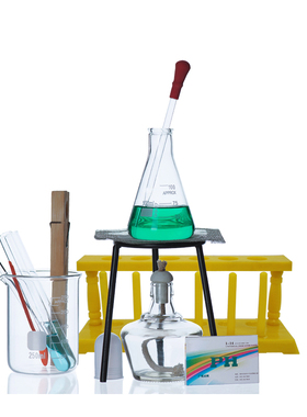 烧杯加热套餐组合试管烧瓶酒精灯药勺玻璃滴管玻璃棒h试纸三脚架