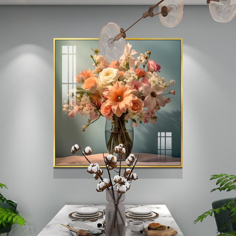 简约小清新饭厅背景墙画平平安安饭厅厨房挂画过道壁画