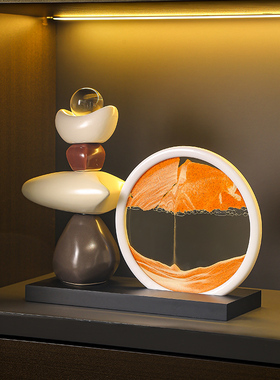 客厅玄关流沙画时来运转酒柜室沙漏家居装饰品