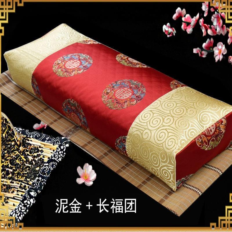 中式仿古枕头枕套宫廷复古方枕罗汉床古代老式长方形荞麦护颈椎枕
