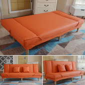 租房小沙发懒人双人客厅皮革沙发床仿皮pu三人小户型可折叠多功能