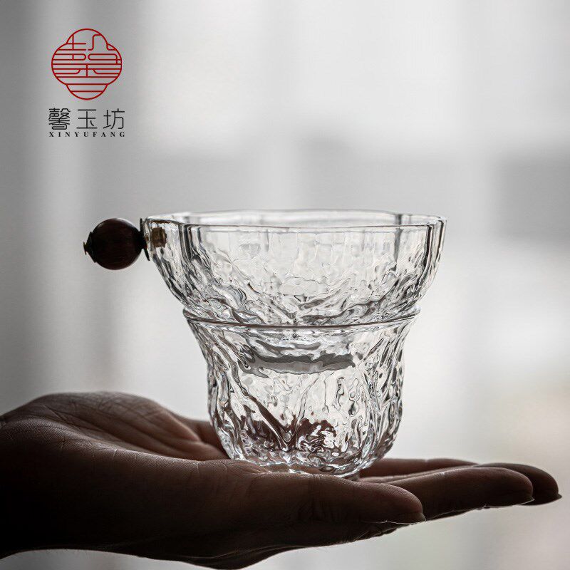 馨玉坊玻璃茶滤网纱细茶漏斗公道杯泡茶器功夫茶具配件茶叶过滤网
