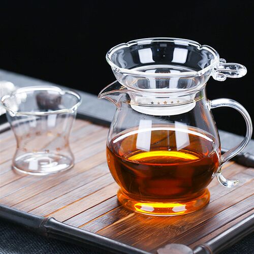 耐热玻璃76公平杯茶漏集成套装配件茶漏大茶隔板男杯创意茶壶