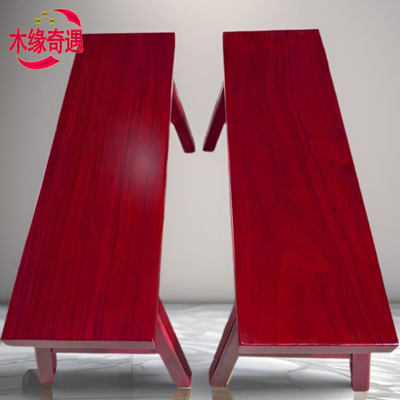 红花梨色长条凳实木长板凳大板餐桌奥坎巴花黄花梨红木原木中式椅