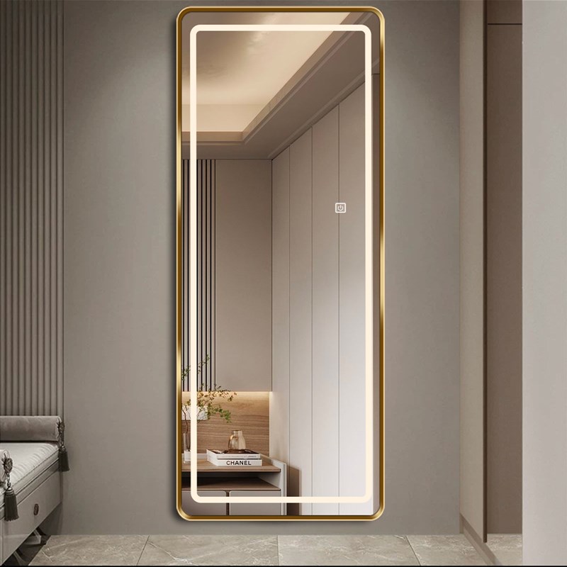 铝合金智能全身镜带灯led壁挂式发光镜试衣落地镜家用衣帽间镜子